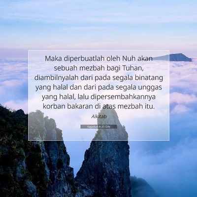 Kejadian 8:20 IDN Gambar Ayat Alkitab