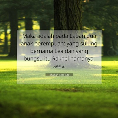 Kejadian 29:16 Ayat Alkitab Dijelaskan