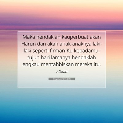 Keluaran 29:35 Ayat Alkitab Dijelaskan
