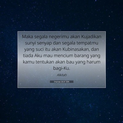 Imamat 26:31 Ayat Alkitab Dijelaskan
