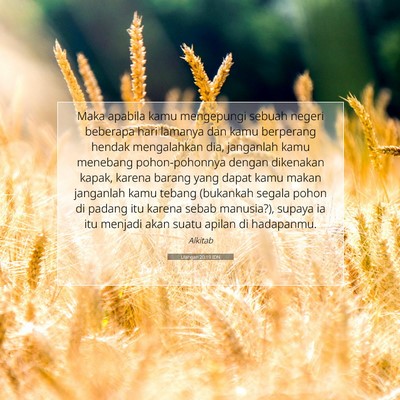 Ulangan 20:19 Ayat Alkitab Dijelaskan
