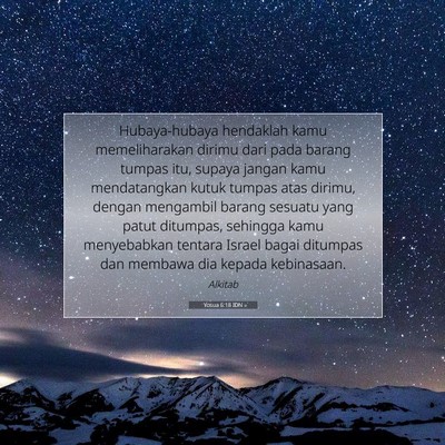 Yosua 6:18 Ayat Alkitab Dijelaskan