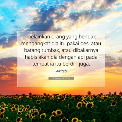 2 Samuel 23:7 Ayat Alkitab Dijelaskan