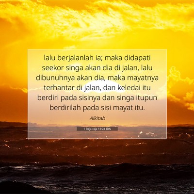 1 Raja-raja 13:24 Ayat Alkitab Dijelaskan