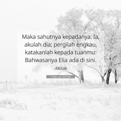 1 Raja-raja 18:8 Ayat Alkitab Dijelaskan