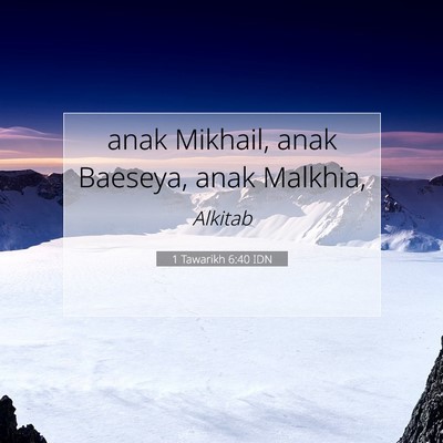 1 Tawarikh 6:40 Ayat Alkitab Dijelaskan