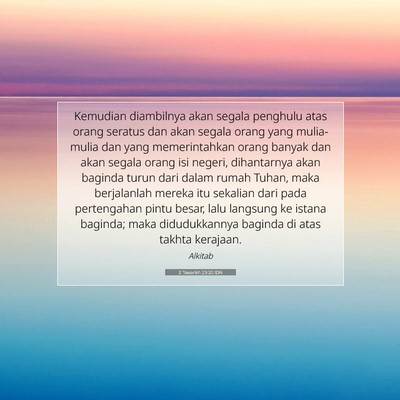 2 Tawarikh 23:20 Ayat Alkitab Dijelaskan
