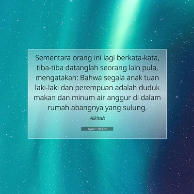 Ayub 1:18 Ayat Alkitab Dijelaskan