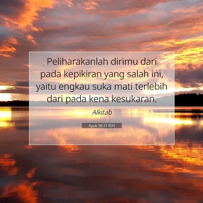 Ayub 36:21 Ayat Alkitab Dijelaskan