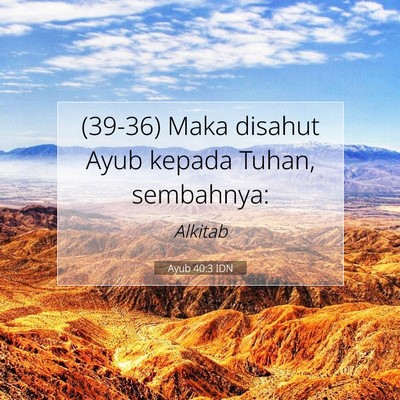 Ayub 40:3 Ayat Alkitab Dijelaskan