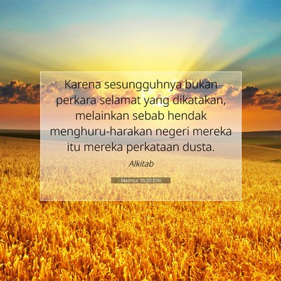 Mazmur 35:20 Ayat Alkitab Dijelaskan