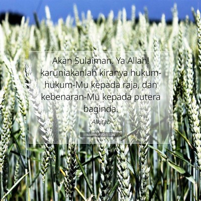 Mazmur 72:1 Ayat Alkitab Dijelaskan