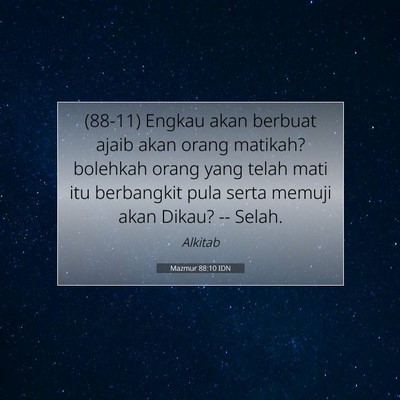 Mazmur 88:10 Ayat Alkitab Dijelaskan