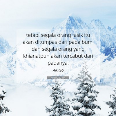 Amsal 2:22 Ayat Alkitab Dijelaskan