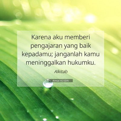 Amsal 4:2 Ayat Alkitab Dijelaskan