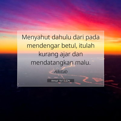 Amsal 18:13 IDN Gambar Ayat Alkitab