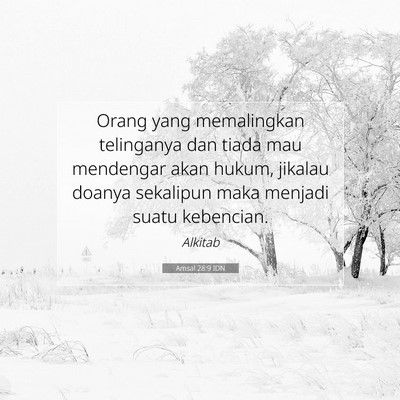 Amsal 28:9 Ayat Alkitab Dijelaskan