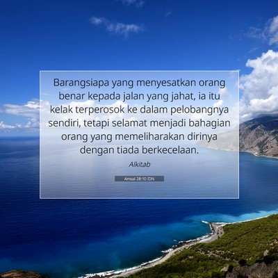 Amsal 28:10 Ayat Alkitab Dijelaskan