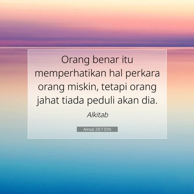 Amsal 29:7 Ayat Alkitab Dijelaskan