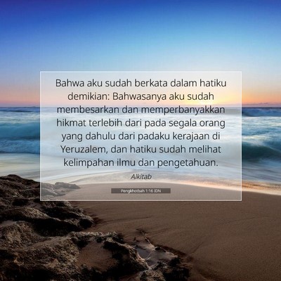 Pengkhotbah 1:16 Ayat Alkitab Dijelaskan