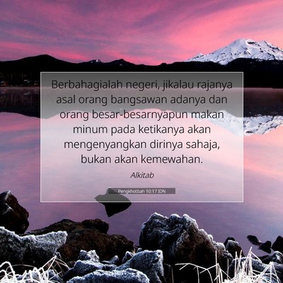 Pengkhotbah 10:17 Ayat Alkitab Dijelaskan