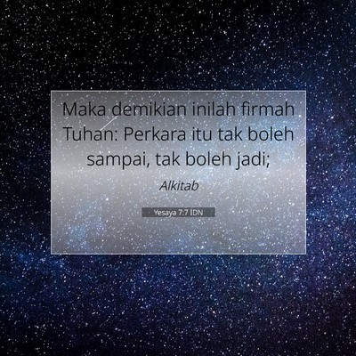 Yesaya 7:7 Ayat Alkitab Dijelaskan
