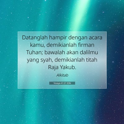 Yesaya 41:21 IDN Gambar Ayat Alkitab
