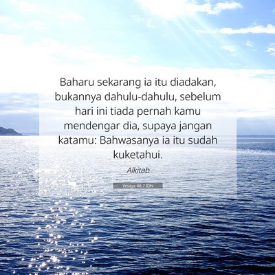 Yesaya 48:7 Ayat Alkitab Dijelaskan