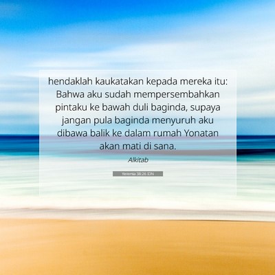 Yeremia 38:26 Ayat Alkitab Dijelaskan