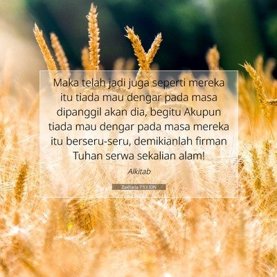 Zakharia 7:13 Ayat Alkitab Dijelaskan