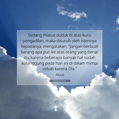 Matius 27:19 Ayat Alkitab Dijelaskan