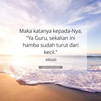 Markus 10:20 Ayat Alkitab Dijelaskan