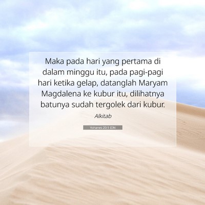 Yohanes 20:1 IDN Gambar Ayat Alkitab