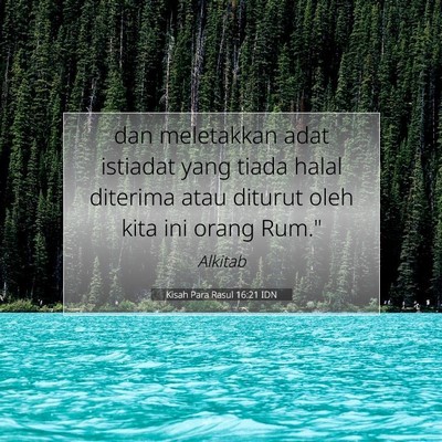 Kisah Para Rasul 16:21 Ayat Alkitab Dijelaskan
