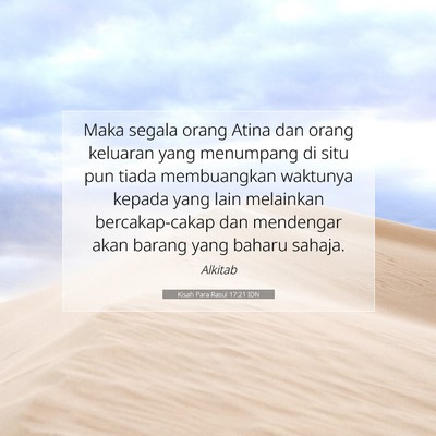 Kisah Para Rasul 17:21 Ayat Alkitab Dijelaskan