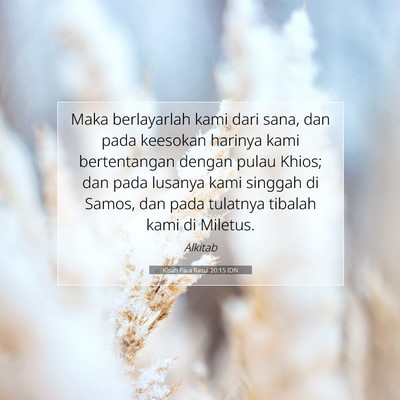 Kisah Para Rasul 20:15 Ayat Alkitab Dijelaskan