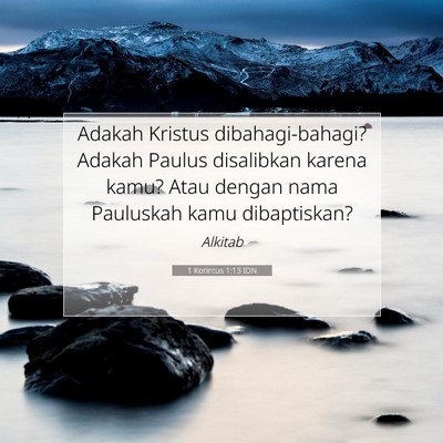 1 Korintus 1:13 Ayat Alkitab Dijelaskan