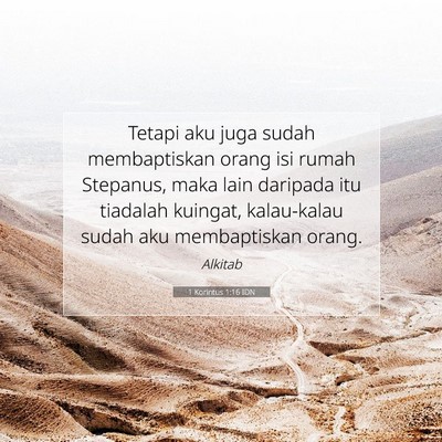 1 Korintus 1:16 Ayat Alkitab Dijelaskan