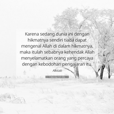 1 Korintus 1:21 Ayat Alkitab Dijelaskan