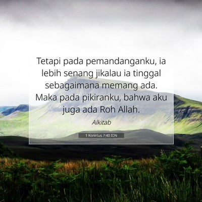 1 Korintus 7:40 IDN Gambar Ayat Alkitab