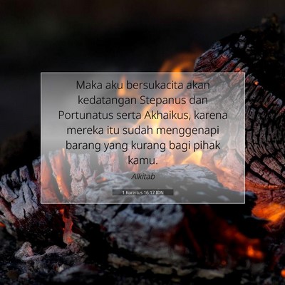 1 Korintus 16:17 IDN Gambar Ayat Alkitab
