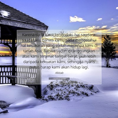 2 Korintus 1:8 Ayat Alkitab Dijelaskan