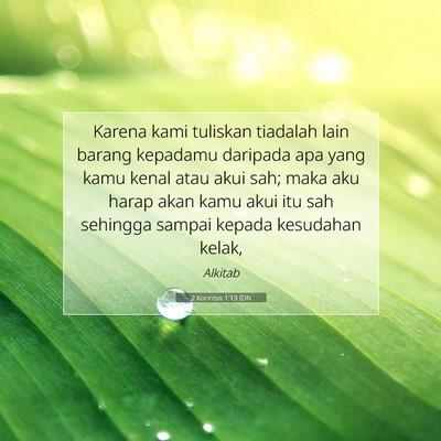2 Korintus 1:13 Ayat Alkitab Dijelaskan