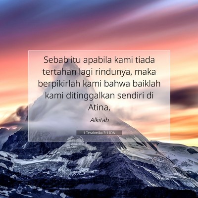1 Tesalonika 3:1 Ayat Alkitab Dijelaskan