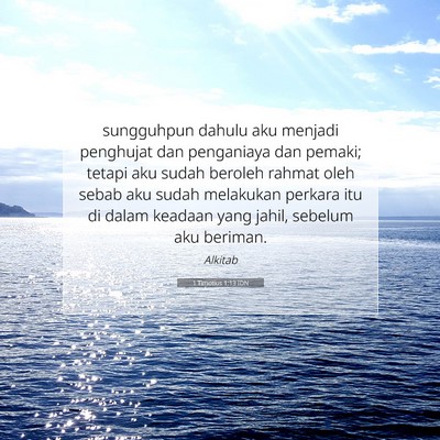 1 Timotius 1:13 Ayat Alkitab Dijelaskan