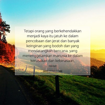 1 Timotius 6:9 IDN Gambar Ayat Alkitab