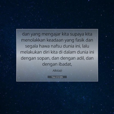 Titus 2:12 Ayat Alkitab Dijelaskan